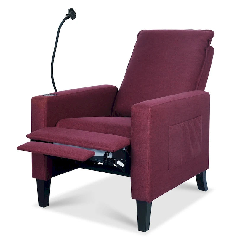 Canapé inclinable réglable avec porte-gobelet et rangement pratique