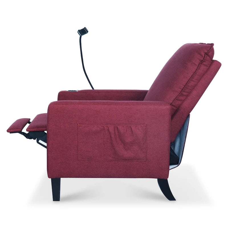 Canapé inclinable réglable avec porte-gobelet et rangement pratique