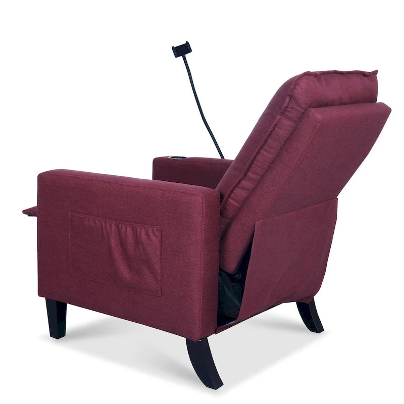 Canapé inclinable réglable avec porte-gobelet et rangement pratique