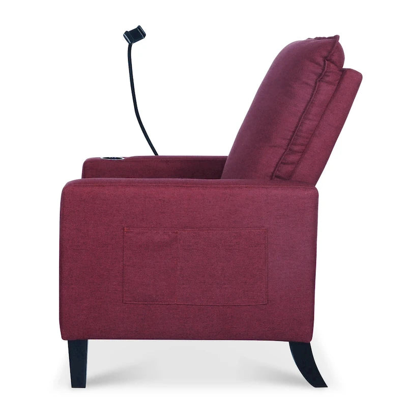 Canapé inclinable réglable avec porte-gobelet et rangement pratique