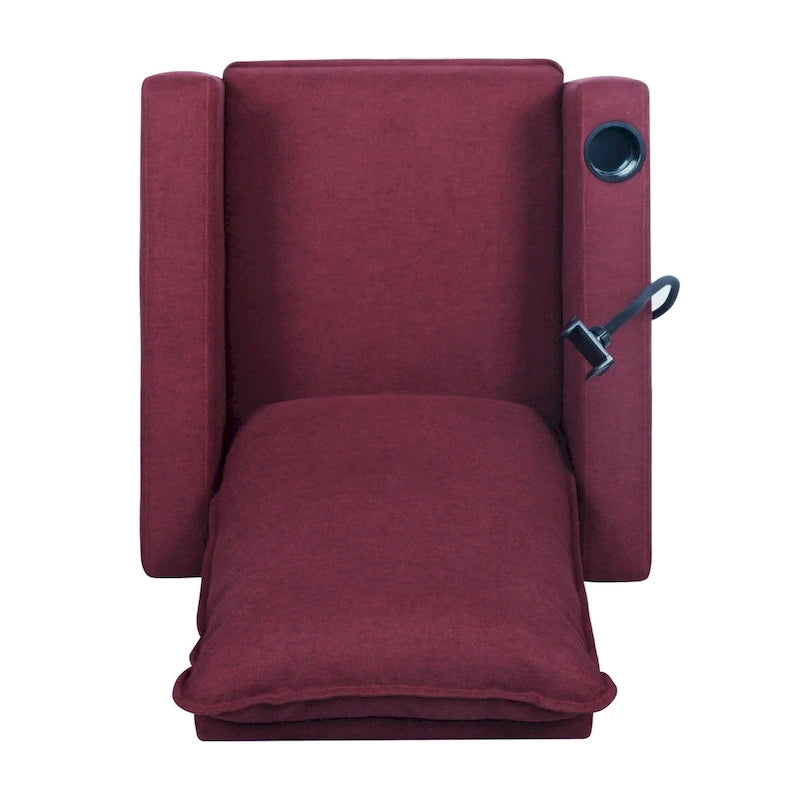 Canapé inclinable réglable avec porte-gobelet et rangement pratique