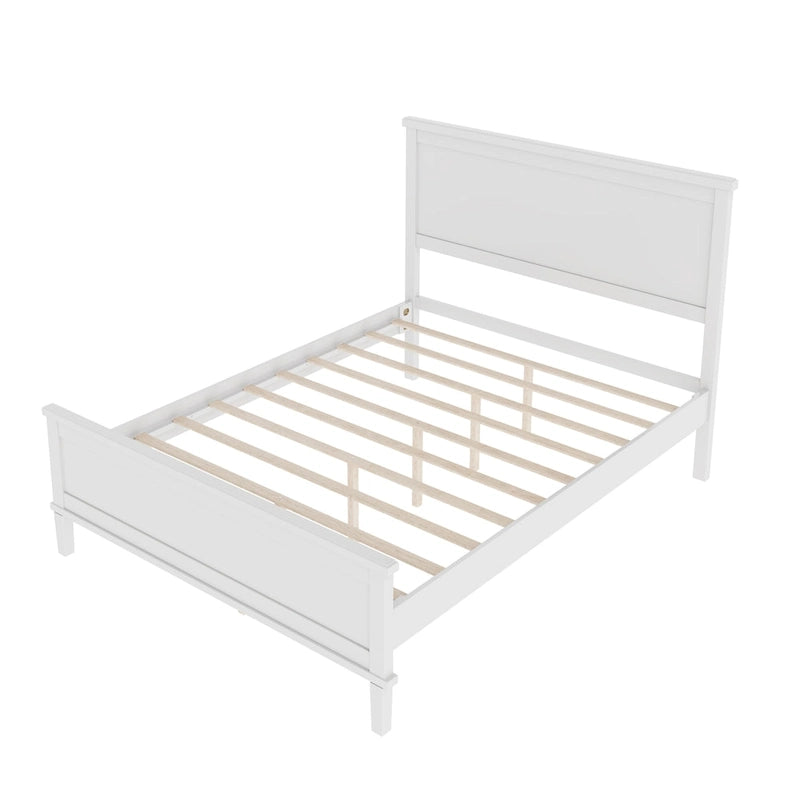 Cadre de lit plateforme en bois avec tête de lit, lit à panneaux en bois avec sommier à lattes et rangement sous le lit, aucun sommier tapissier requis