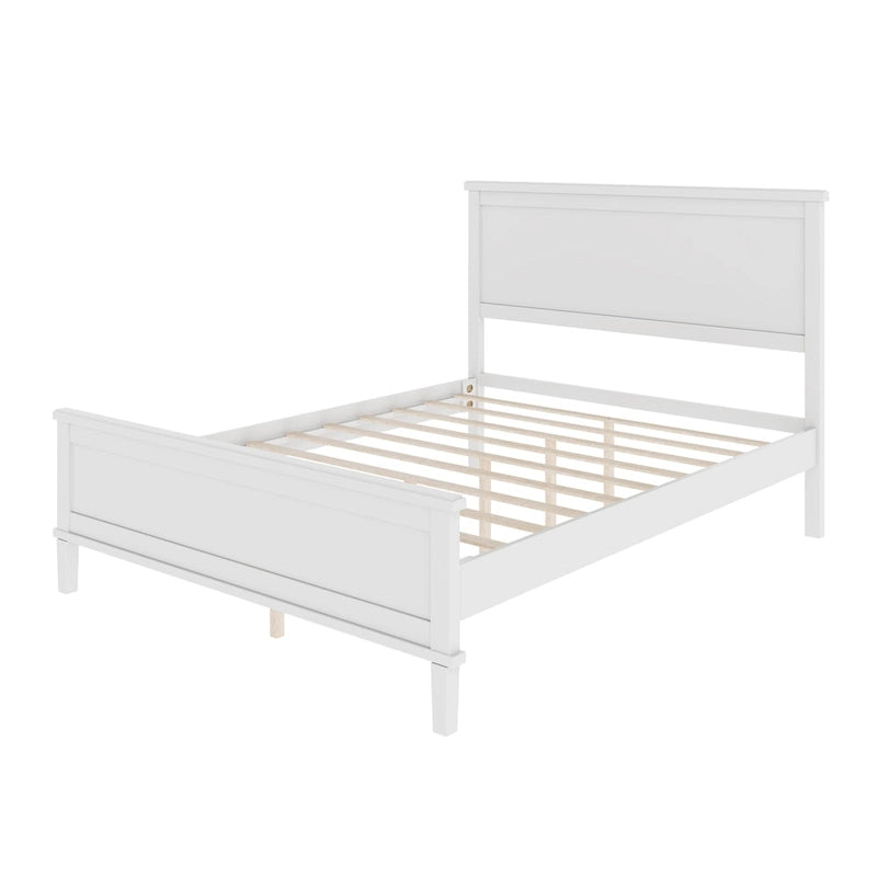 Cadre de lit plateforme en bois avec tête de lit, lit à panneaux en bois avec sommier à lattes et rangement sous le lit, aucun sommier tapissier requis