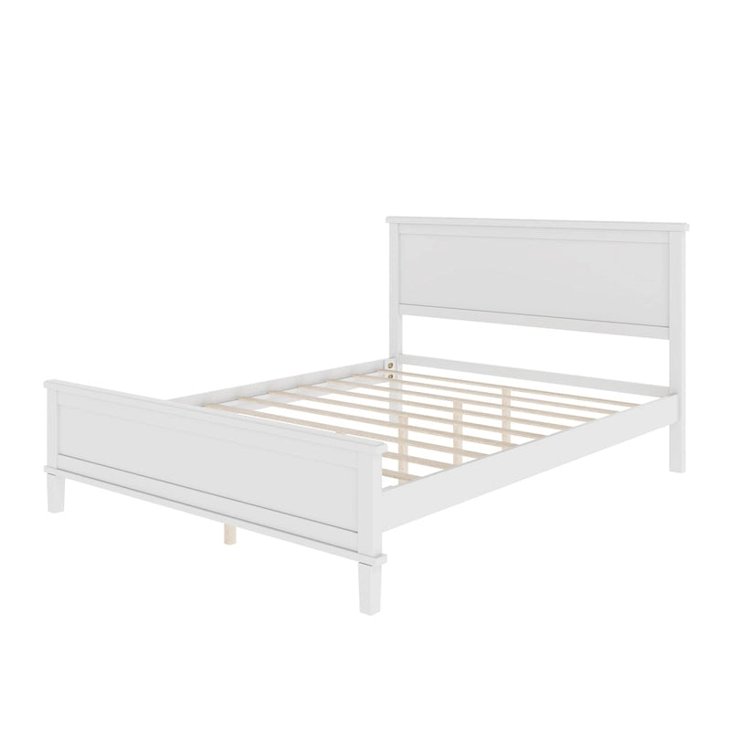 Cadre de lit plateforme en bois avec tête de lit, lit à panneaux en bois avec sommier à lattes et rangement sous le lit, aucun sommier tapissier requis