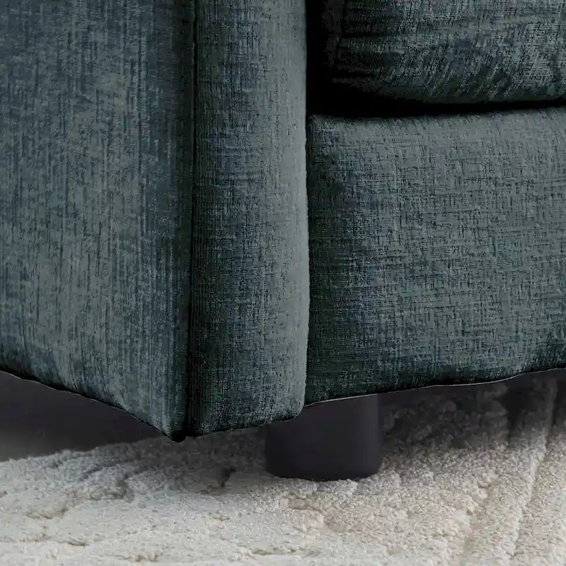 Canapé d'angle en U modulaire réversible à assise profonde, 6 places, avec poufs