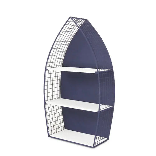 Étagère murale de 30,25 pouces – Design unique de canoë bleu