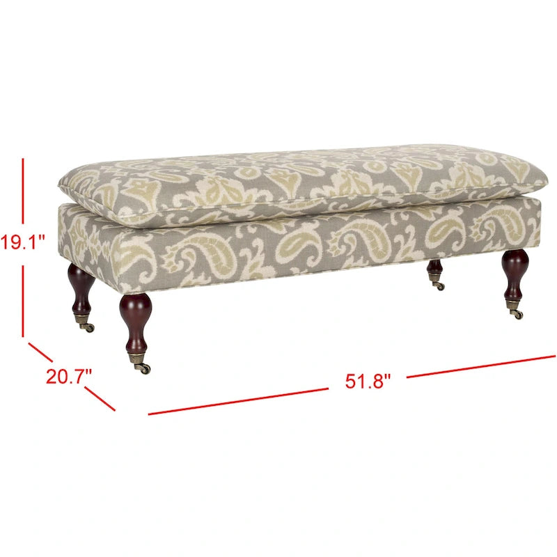 Banc Pillowtop Gris/Sauge - 0 - 52 L x 21 P x 19 H - 52Lx21Px19H