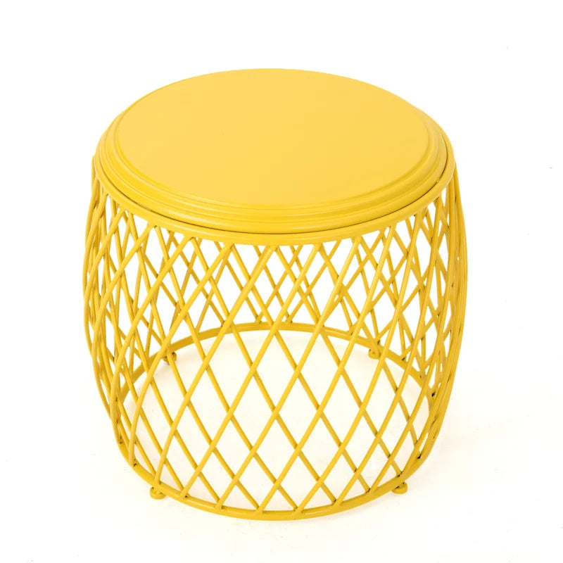 Table d'appoint ronde de 19 pouces à bord écossais