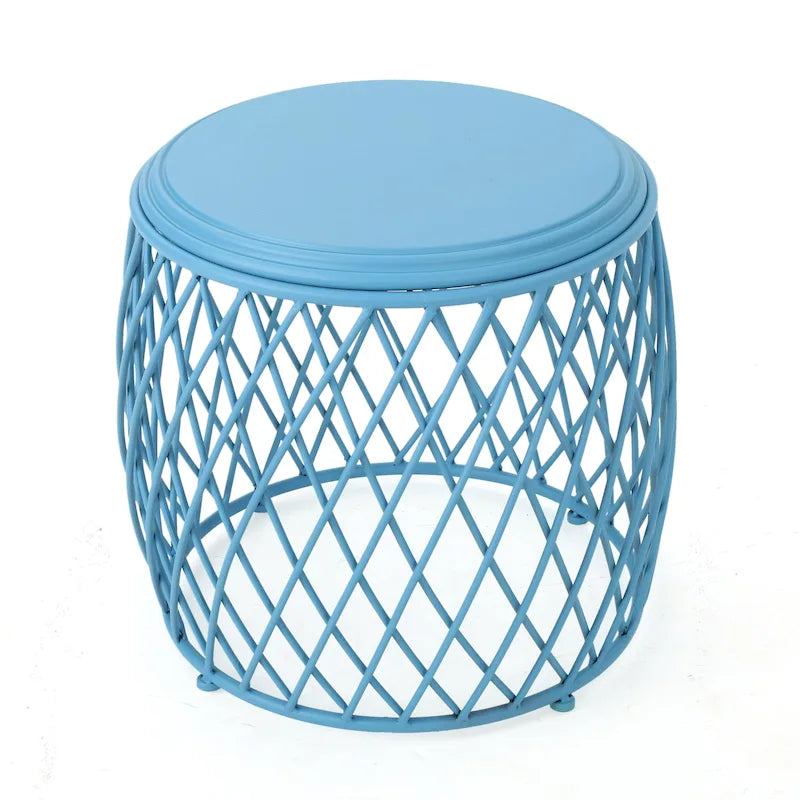 Table d'appoint ronde de 19 pouces à bord écossais