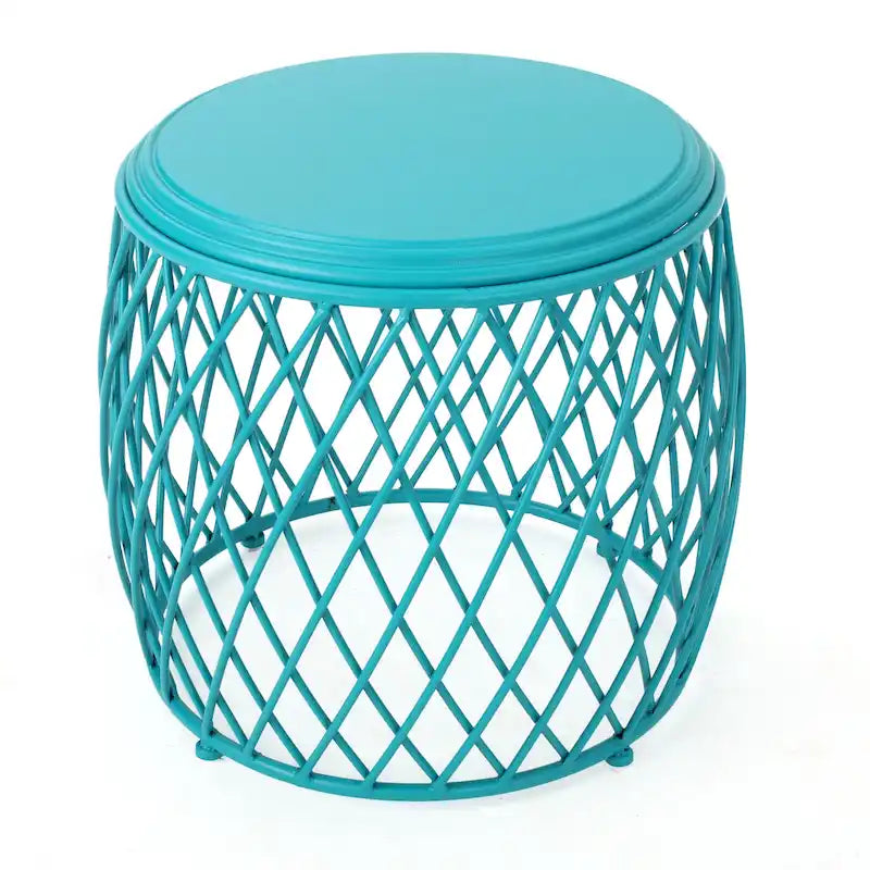 Table d'appoint ronde de 19 pouces à bord écossais