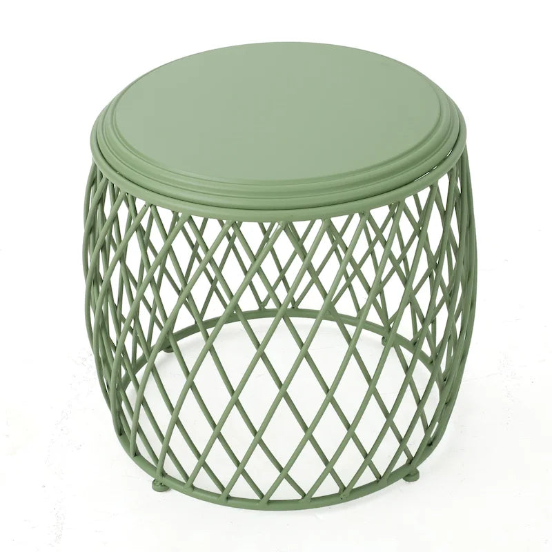 Table d'appoint ronde de 19 pouces à bord écossais