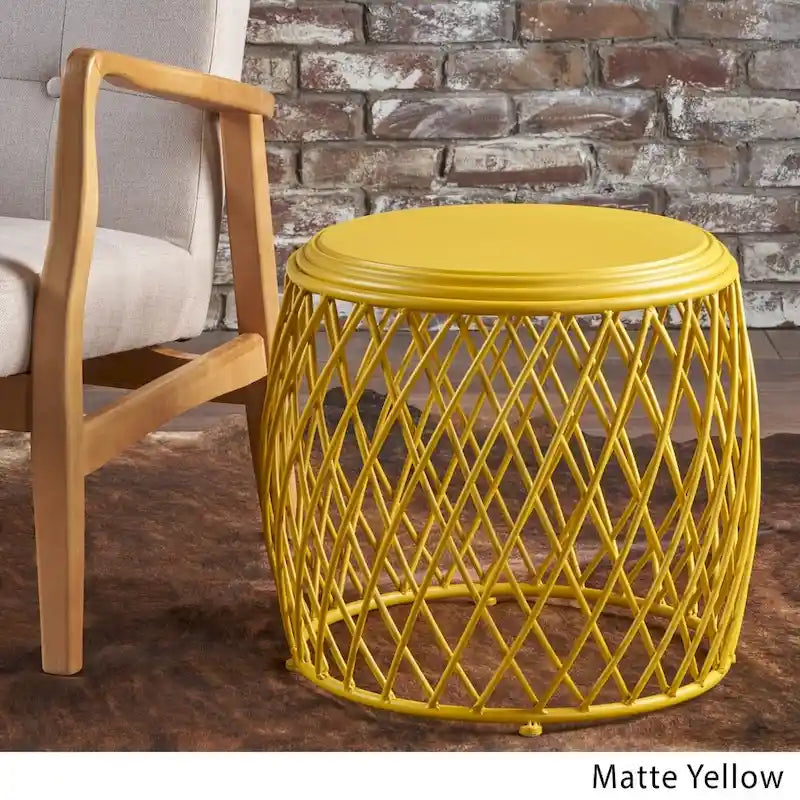 Table d'appoint ronde de 19 pouces à bord écossais