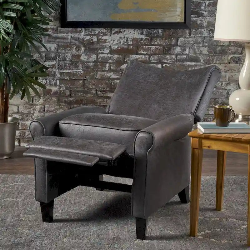 Fauteuil inclinable en microfibre de style traditionnel