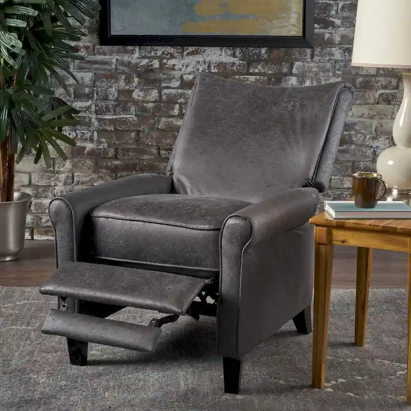 Fauteuil inclinable en microfibre de style traditionnel