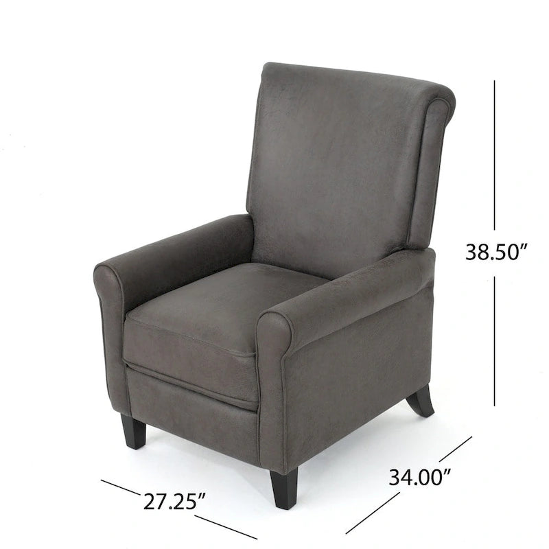 Fauteuil inclinable en microfibre de style traditionnel