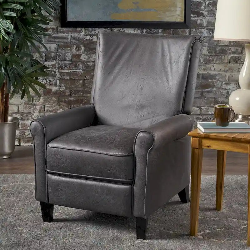 Fauteuil inclinable en microfibre de style traditionnel