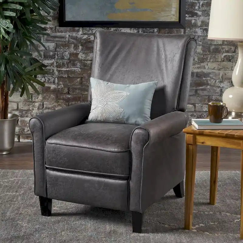 Fauteuil inclinable en microfibre de style traditionnel