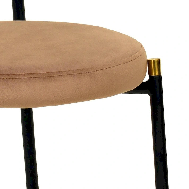 Chaise de salle à manger moderne avec assise en velours rembourrée - Chaise d'appoint à dossier en osier pour bureau, salon et cuisine