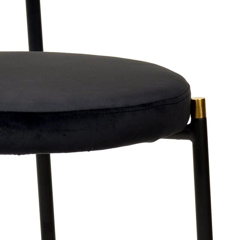 Chaise de salle à manger moderne avec assise en velours rembourrée - Chaise d'appoint à dossier en osier pour bureau, salon et cuisine