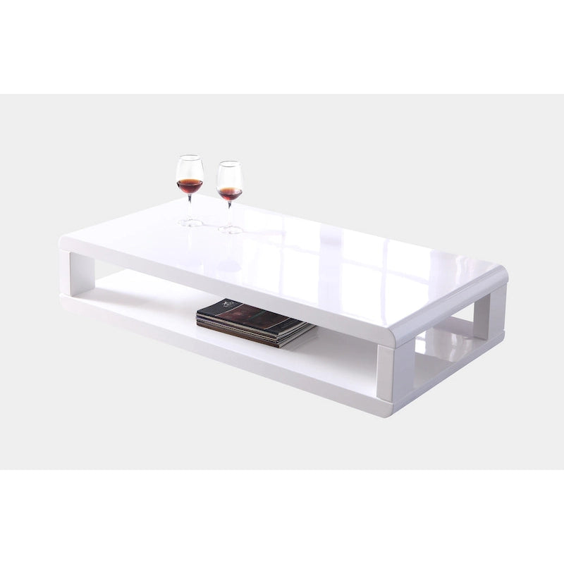 Table basse moderne laquée blanc brillant style européen