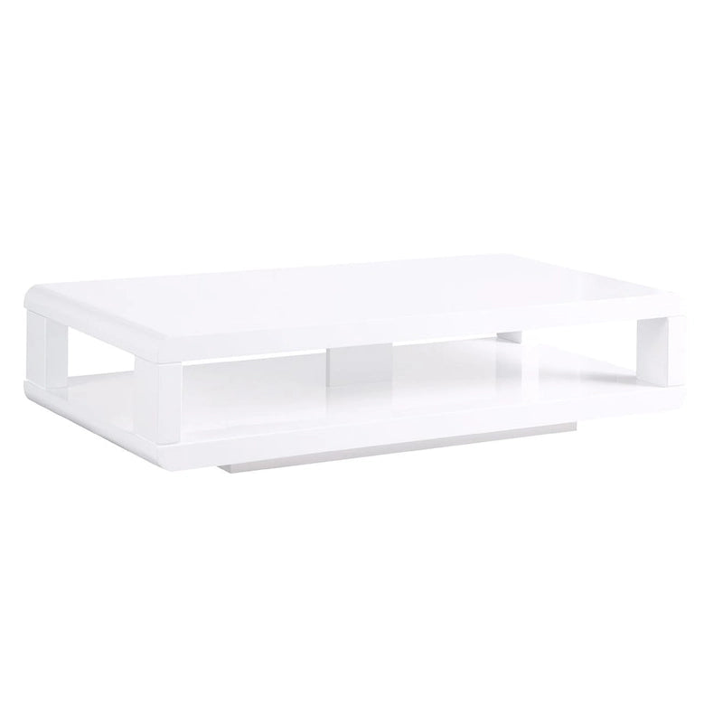 Table basse moderne laquée blanc brillant style européen