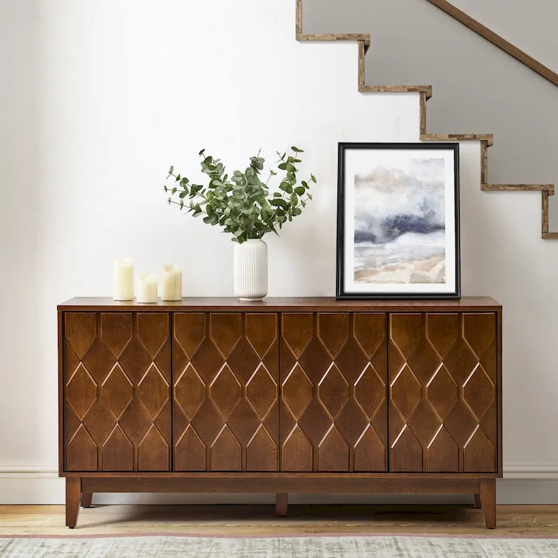 Buffet de rangement moderne 60" avec étagères réglables