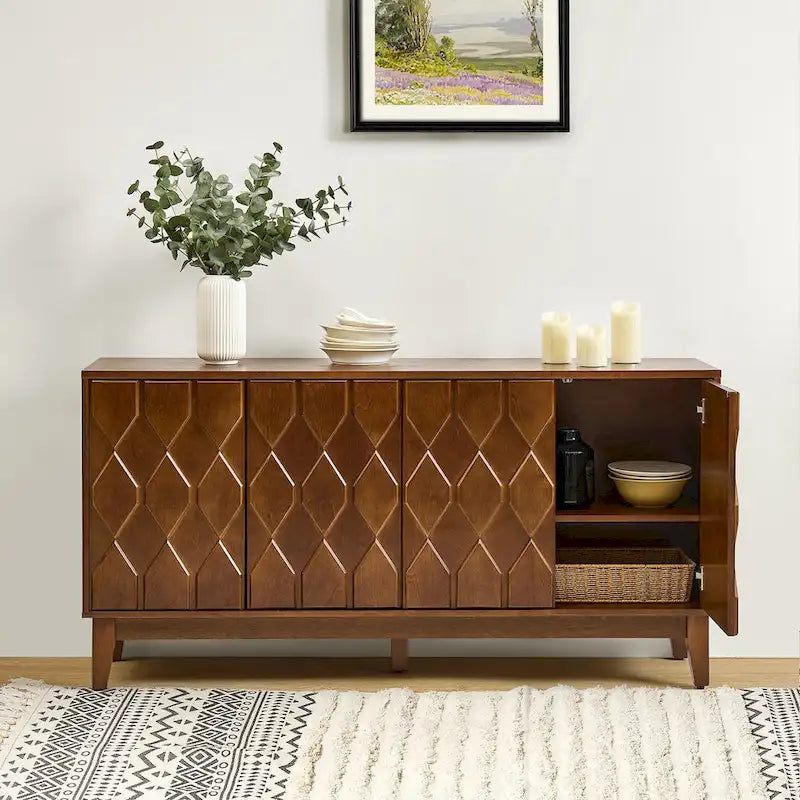 Buffet de rangement moderne 60" avec étagères réglables