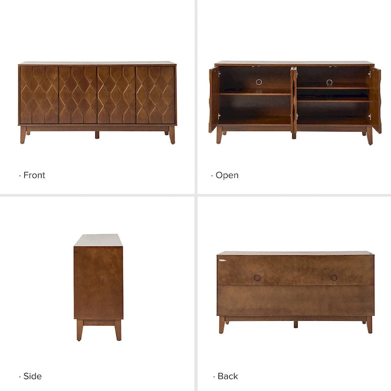 Buffet de rangement moderne 60" avec étagères réglables