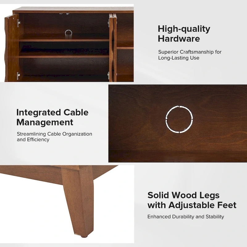 Buffet de rangement moderne 60" avec étagères réglables
