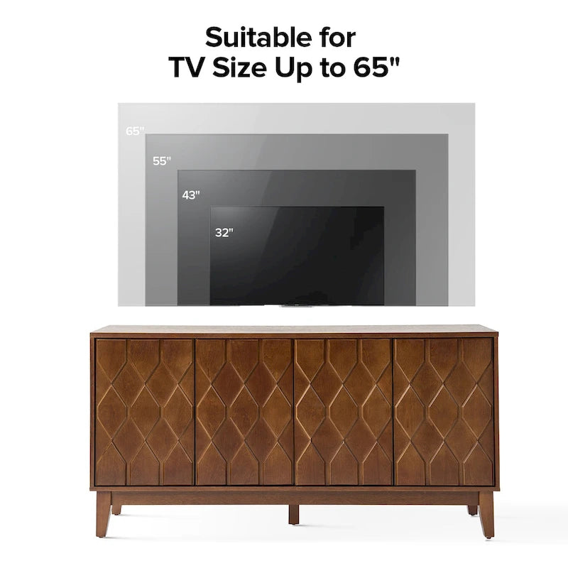 Buffet de rangement moderne 60" avec étagères réglables