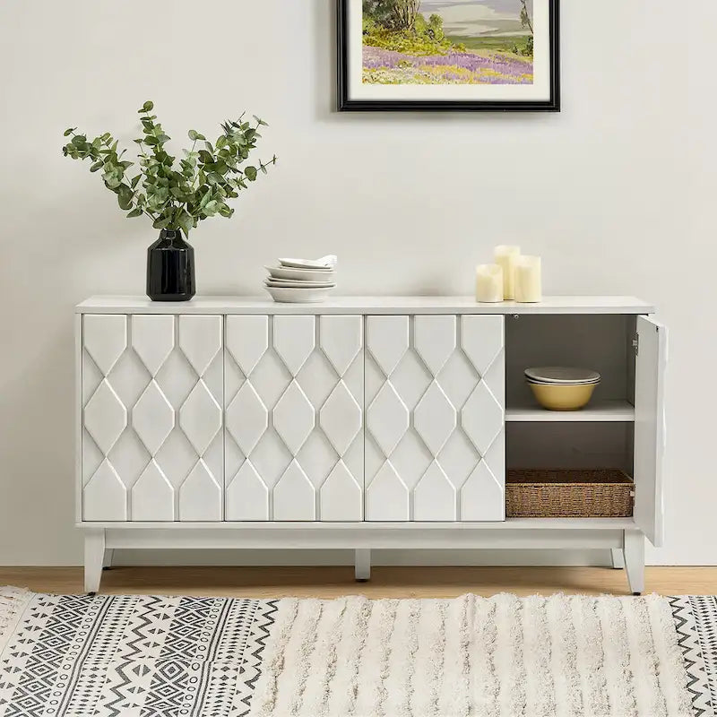 Buffet de rangement moderne 60" avec étagères réglables