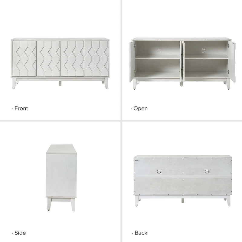 Buffet de rangement moderne 60" avec étagères réglables