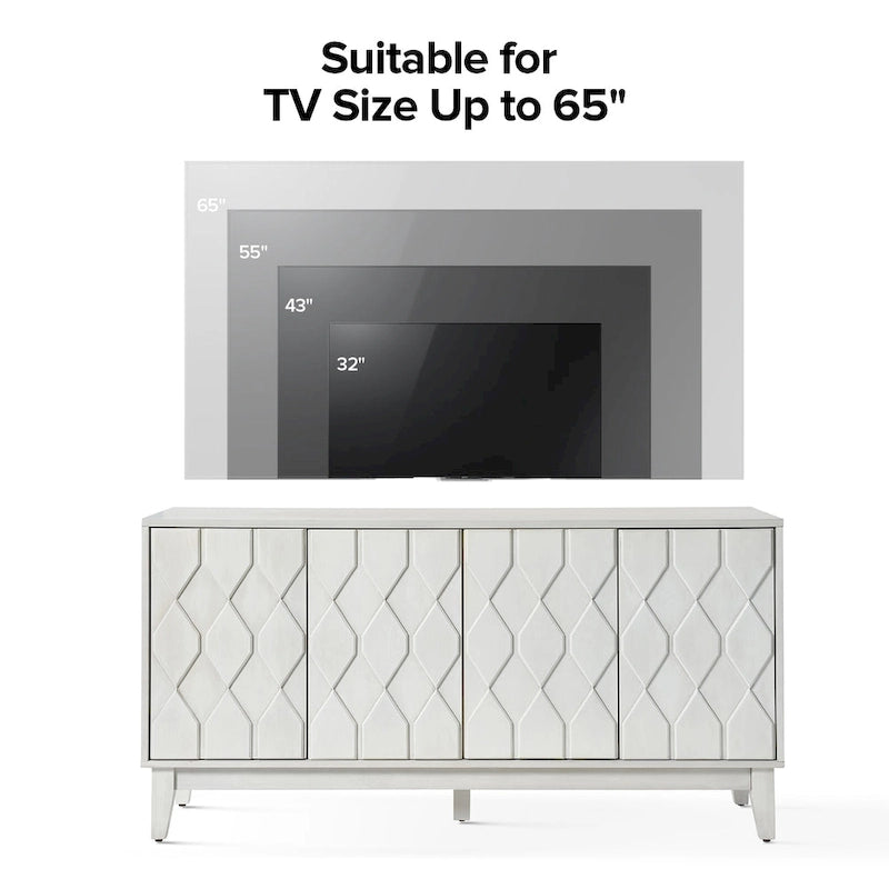 Buffet de rangement moderne 60" avec étagères réglables