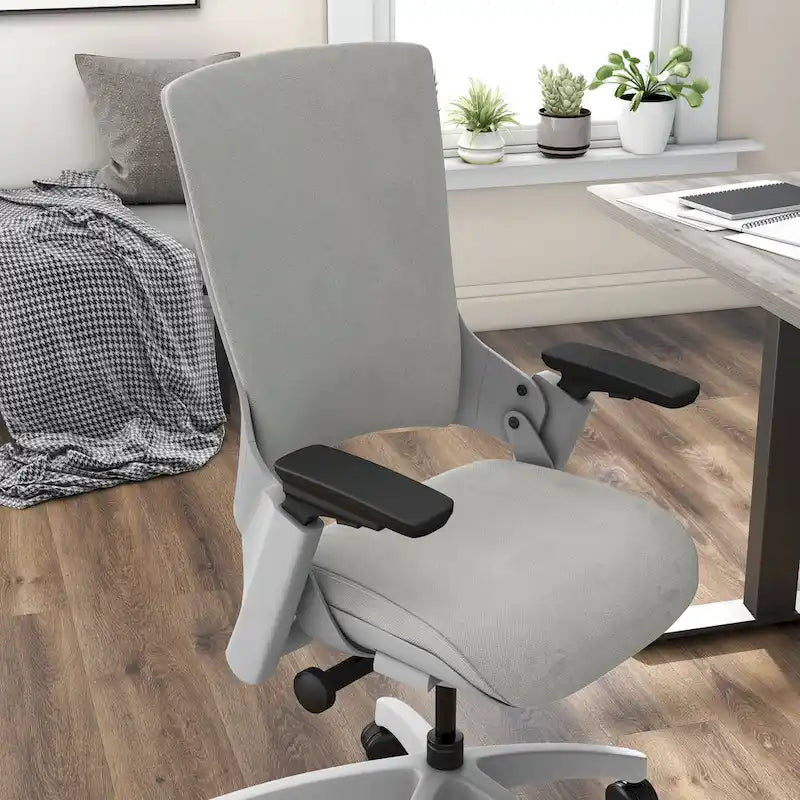 Chaise de bureau réglable en tissu gris moderne