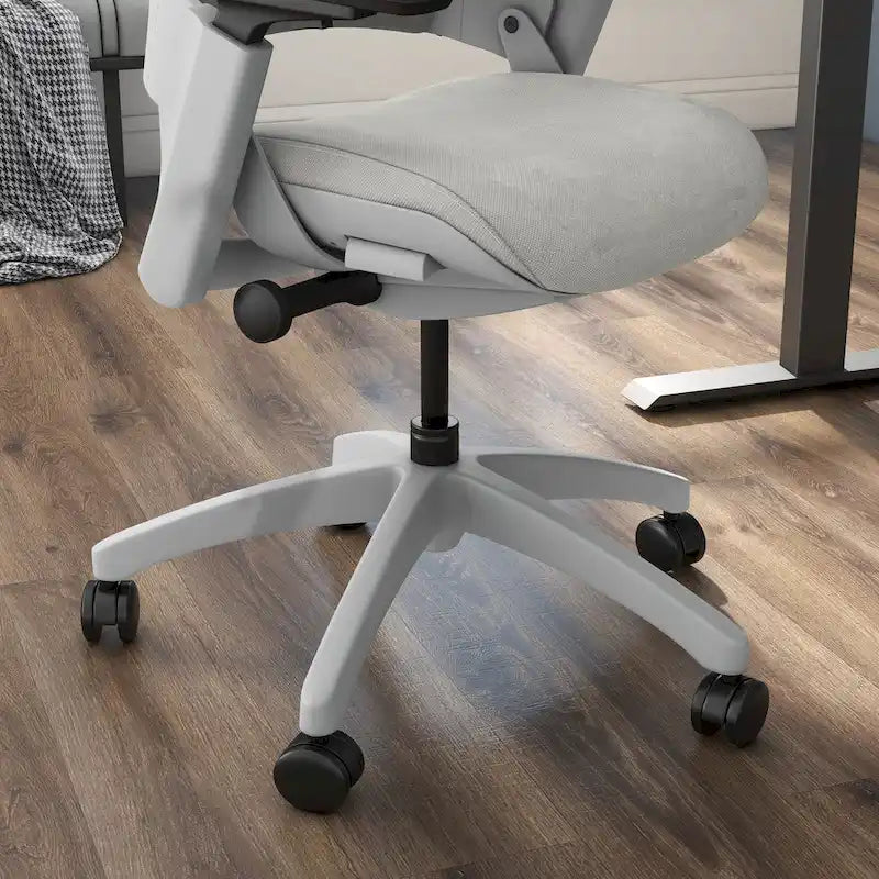 Chaise de bureau réglable en tissu gris moderne