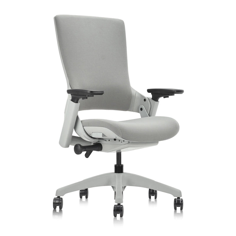 Chaise de bureau réglable en tissu gris moderne