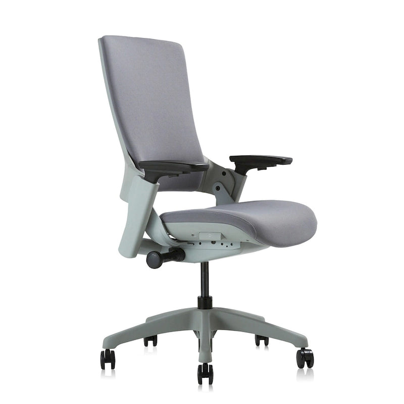 Chaise de bureau réglable en tissu gris moderne