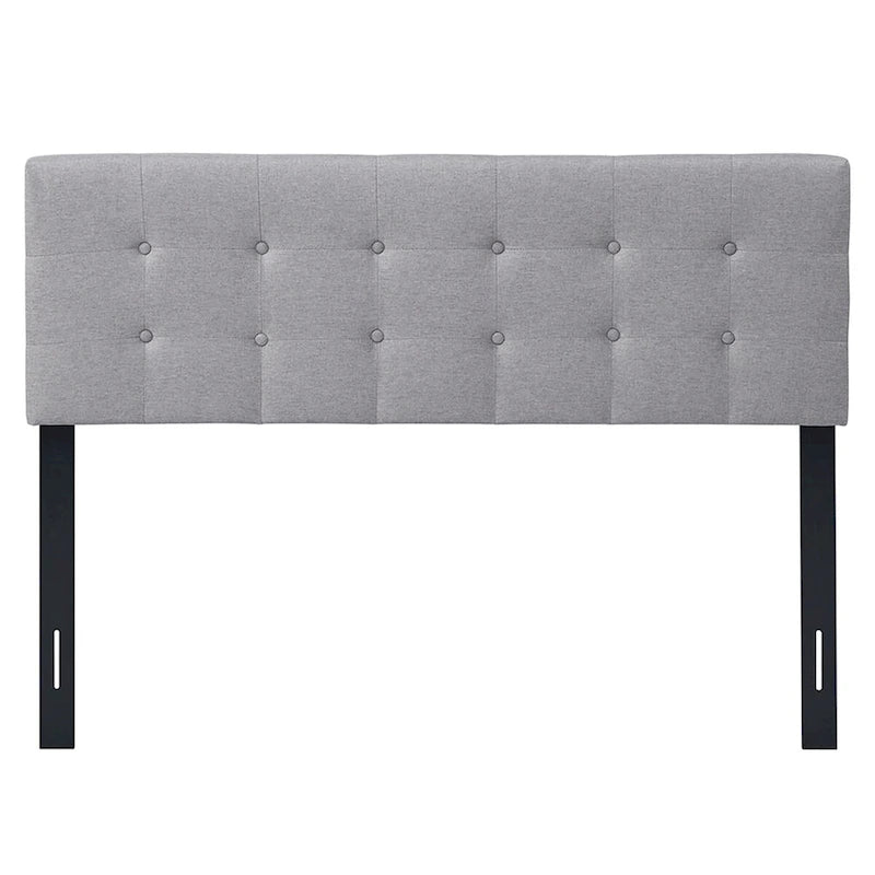 Tête de lit pour lit double/grand lit en tissu lin capitonné - Voir détails