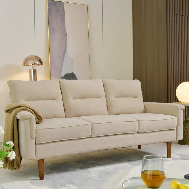 Canapé d'intérieur en bois avec coussin moelleux