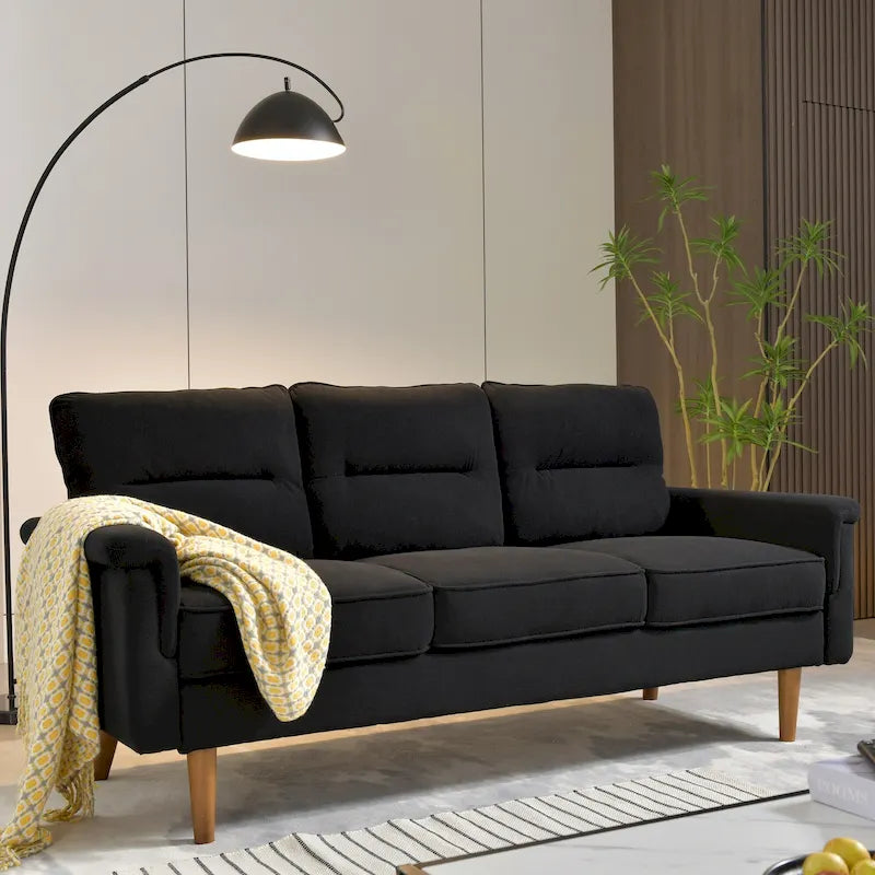 Canapé d'intérieur en bois avec coussin moelleux