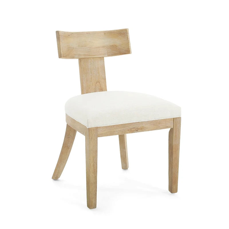 Chaises de salle à manger rembourrées (avec dossiers à lattes en bois d'hévéa, ensemble de 2)
