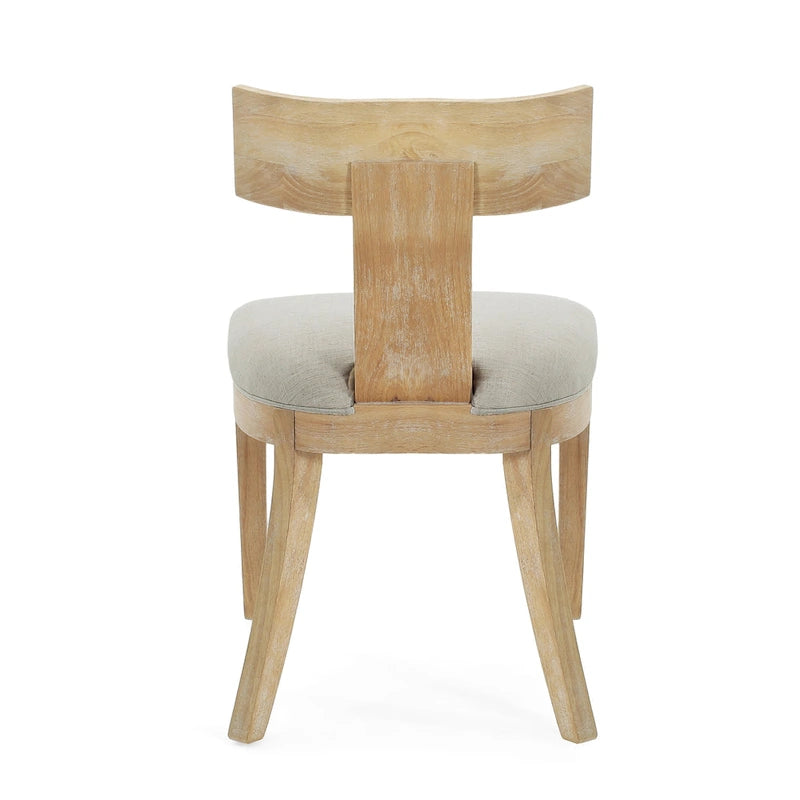 Chaises de salle à manger rembourrées (avec dossiers à lattes en bois d'hévéa, ensemble de 2)