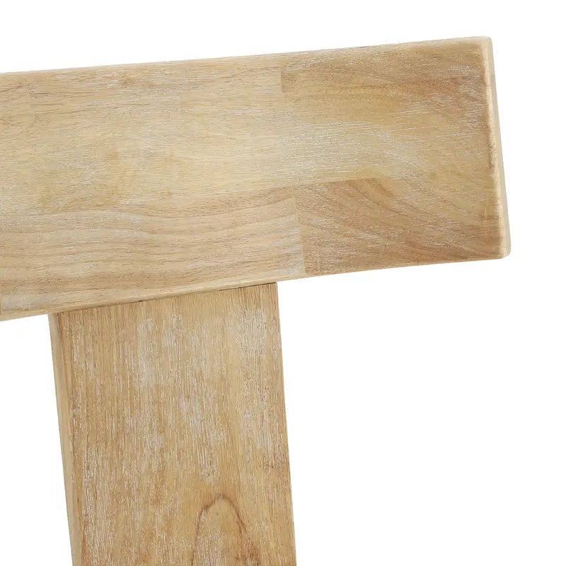 Chaises de salle à manger rembourrées (avec dossiers à lattes en bois d'hévéa, ensemble de 2)