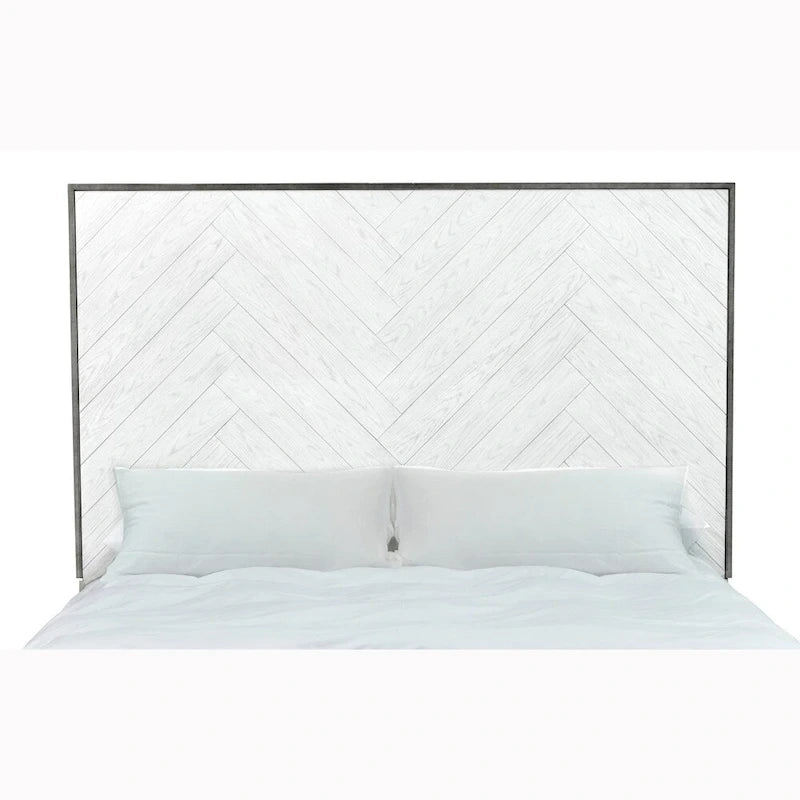 Lit vintage blanc style ferme moderne avec cadre en métal