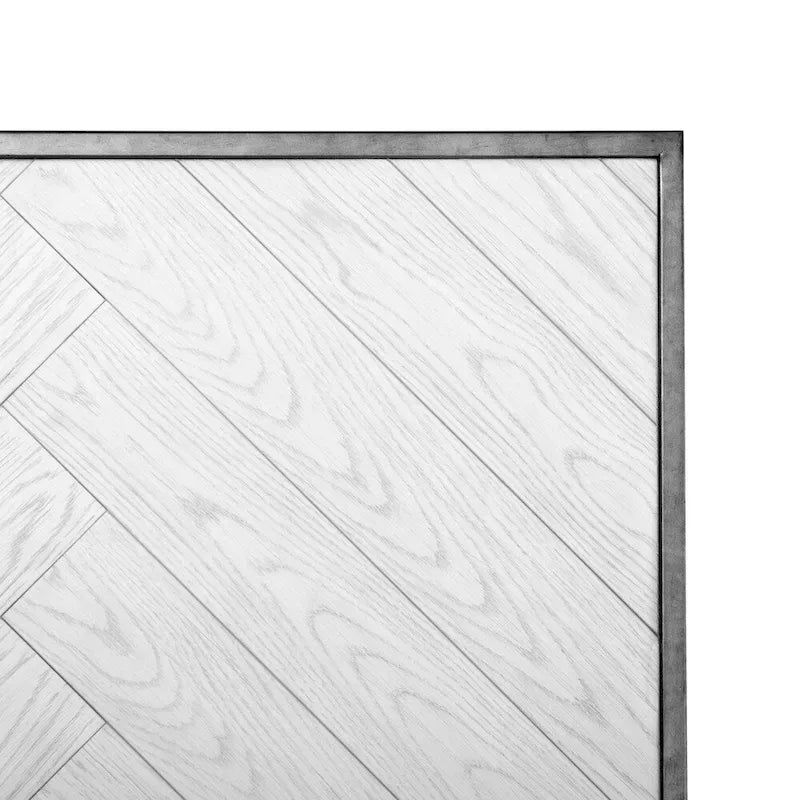 Lit vintage blanc style ferme moderne avec cadre en métal