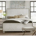 Lit vintage blanc style ferme moderne avec cadre en métal